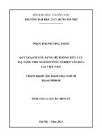 Tóm tắt: Quy hoạch xây dựng hệ thống kết cấu hạ tầng cho ngành công nghiệp văn hóa tại Việt Nam