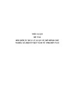 Tiểu luận  đổi mới tư duy lý luận về mô hình chủ nghĩa xã hội ở việt nam từ 1986 đến nay