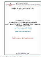Giải pháp nâng cao sự thỏa mãn của khách hàng đối với hoạt động tín dụng cá nhân tại hsbc việt nam   pgd nguyễn văn cừ