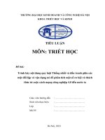 Quy luật thống nhất và đấu tranh giữa các mặt đối lập và vận dụng nó để phân tích một số cơ hội và thách thức từ cuộc cách mạng công nghiệp 4 0 đến nước ta