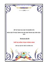 Báo cáo khoa học kĩ thuật dành cho học sinh, lĩnh vực kĩ thuật, dự án thiết bị chống trộm thông minh