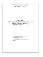 Báo cáo biện pháp thi giáo viên giỏi môn giáo dục công dân 8, biện pháp nâng cao hiệu quả  phương pháp sắm vai trong  giảng dạy giáo dục công dân 8