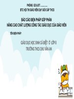 Báo cáo biện pháp thi giáo viên chủ nhiệm giỏi, biện pháp giáo dục học sinh cá biệt