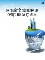 Giáo án trình chiếu thi giáo viên chủ nhiệm giỏi tiết sinh hoạt lớp