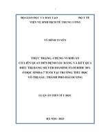 Thực trạng, chủng vi khuẩn có liên quan đến bệnh sâu răng và kết quả điều trị bằng Silver diamine flouride 38% ở học sinh 6-7 tuổi tại trường tiểu học Võ Thị Sáu, thành phố Hải Dương