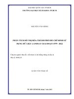 Phân tích đô thị hóa thành phố hồ chí minh sử dụng dữ liệu landsat giai đoạn 1979 2022