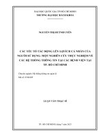 Các yếu tố tác động lên lợi ích cá nhân của người sử dụng một nghiên cứu thực nghiệm về các hệ thống thông tin tại các bệnh viện tại tp  hồ chí minh