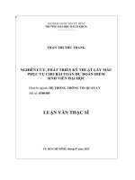 Nghiên cứu, phát triển kỹ thuật lấy mẫu phục vụ cho bài toán dự đoán điểm sinh viên đại học