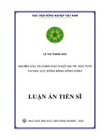 Nghiên cứu tài chính cho chuỗi giá trị sữa tươi tại khu vực đồng bằng sông Hồng