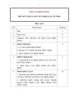 Báo cáo biện pháp thi giáo viên giỏi môn ngữ văn, biện pháp rèn kĩ năng làm văn nghị luận về tác phẩm thơ