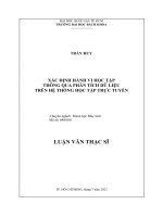 Xác định hành vi học tập thông qua phân tích dữ liệu trên hệ thống học tập trực tuyến