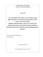Dự đoán khả năng chịu tải của móng nông trên mái dốc bằng phương pháp phần tử hữu hạn và máy học mars