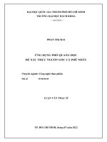 Ứng dụng phổ quang học để xác thực nguồn gốc cà phê nhân