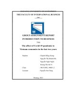 Group Assignment Report Introduction To Business Title The Affect Of Covid 19 Pandemic To Vietnam Economics In The Last Two Years.pdf