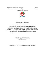 Tóm tắt: Đánh giá tình trạng dinh dưỡng và kết quả bổ sung vi chất sắt, kẽm ở trẻ em 1-3 tuổi suy dinh dưỡng thấp còi tại một số tỉnh phía Bắc (2017 - 2020)