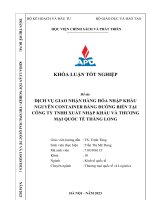 Dịch vụ giao nhận hàng hóa nhập khẩu nguyên container bằng đường biển tại công ty tnhh xuất nhập khẩu và thương mại quốc tế thăng long