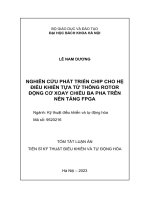 tóm tắt: Nghiên cứu phát triển chip cho hệ điều khiển tựa từ thông rotor động cơ xoay chiều ba pha trên nền tảng FPGA