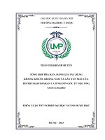 Khóa luận tổng hợp pha rắn, đánh giá tác dụng kháng khuẩn, kháng nấm và gây tan máu của peptid mastoparan c có nguồn gốc từ nọc ong vespa crabro