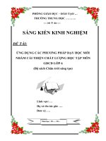 Ứng dụng các phương pháp dạy học mới nhằm cải thiện chất lượng học tập môn gdcd lớp 6 (bộ sách chân trời sáng tạo)