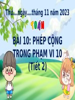 Bài 10 phép cộng trong phạm vi 10 (tiết 2)