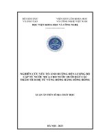 Nghiên cứu yếu tố ảnh hưởng đến lượng bổ cập từ nước mưa cho nước dưới đất các trầm tích Đệ tứ vùng Đồng bằng sông Hồng