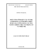Phân tích tĩnh kết cấu vỏ trụ composite cơ tính biến thiên được gia cường bằng các ống nano carbon chịu tải trọng cơ và nhiệt độ