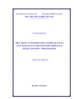Thực trạng và giải pháp nâng cao hiệu quả quản lý sử dụng đất của một số tổ chức kinh tế tại huyện cẩm giàng   tỉnh hải dương