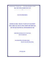 Đánh giá thực trạng và đề xuất giải pháp thực hiện xây dựng nông thôn mới trên địa bàn huyện thanh oai, thành phố hà nội
