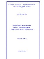 Đánh giá hiện trạng công tác quản lý rác thải sinh hoạt tại huyện yên dũng   tỉnh bắc giang