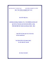 Đánh giá hoạt động của văn phòng đăng ký quyền sử dụng đất huyện đông anh, thành phố hà nội giai đoạn 2010   2014