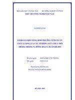Ánh giá khả năng sinh trưởng, năng suất, chất lượng của các tổ hợp lai cà chua mới trồng trong vụ đông 2014 và xuân hè 2015