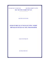 Đánh giá hiệu quả sử dụng đất nông nghiệp trên địa bàn huyện gia viễn, tỉnh ninh bình