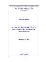 Đánh giá tình hình thực hiện xây dựng nông thôn mới tại huyện thạch thất, thành phố hà nội