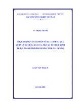 Thực trạng và giải pháp nâng cao hiệu quả quản lý sử dụng đất của một số tổ chức kinh tế tại thành phố hải dương, tỉnh hải dương