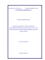 Đánh giá ảnh hưởng của việc thu hồi đất nông nghiệp đến sinh kế người dân thuộc dự án xây dựng khu trung tâm hành chính thành phố cao bằng, tỉnh cao bằng