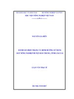 Đánh giá hiện trạng và định hướng sử dụng đất nông nghiệp huyện bảo thắng, tỉnh lào cai