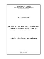 Mô hình dạy học theo tiếp cận năng lực trong đào tạo giáo viên kỹ thuật