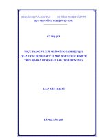 Thực trạng và giải pháp nâng cao hiệu quả quản lý sử dụng đất của một số tổ chức kinh tế trên địa bàn huyện văn lâm, tỉnh hưng yên
