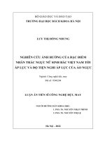 Nghiên cứu ảnh hưởng của đặc điểm nhân trắc ngực nữ sinh bắc việt nam tới áp lực và độ tiện nghi áp lực của áo ngực