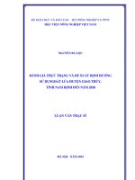 Đánh giá thực trạng và đề xuất định hướng sử dụng đất lúa huyện giao thủy, tỉnh nam định đến năm 2020