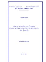 Đánh giá hoạt động của văn phòng đăng ký quyền sử dụng đất huyện bình xuyên, tỉnh vĩnh phúc