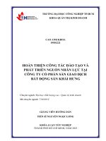 hoàn thiện công tác đào tạo và phát triển nguồn nhân lực tại công ty cổ phần sàn giao dịch bất động sản khải hưng