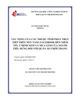 tác động của các thuộc tính phát trực tiếp trên nền tảng facebook đến niềm tin, ý định xem và mua sắm của người tiêu dùng đối với quần áo thời trang