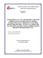 ảnh hưởng của các thành phần truyền thông mạng xã hội (social media marketing) lên ý định mua sắm thời trang nhanh trực tuyến của sinh viên tại trường đại học công nghiệp thành phố hồ chí m