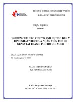 nghiên cứu các yếu tố ảnh hưởng đến ý định nhảy việc của nhân viên thế hệ gen z tại thành phố hồ chí minh