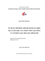 sử dụng mô hình ahp để đánh giá hiệu quả làm việc của nhân viên tại công ty cổ phần lọc hóa dầu bình sơn
