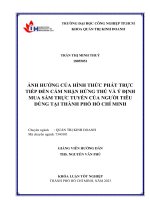 ảnh hưởng của hình thức phát trực tiếp đến cảm nhận hứng thú và ý định mua sắm trực tuyến của người tiêu dùng tại thành phố hồ chí minh