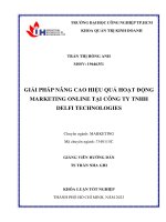 giải pháp nâng cao hiệu quả hoạt động marketing online tại công ty tnhh delfi technologies
