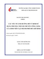 các yếu tố ảnh hưởng đến ý định sử dụng phương tiện di chuyển công cộng của sinh viên tại thành phố hồ chí minh