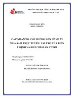 các nhân tố ảnh hưởng đến hành vi mua sắm trực tuyến vai trò của biến ý định và biến tiềm ẩn ewom